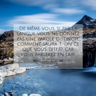 1 Corinthiens 14:9 LSG Image du verset biblique