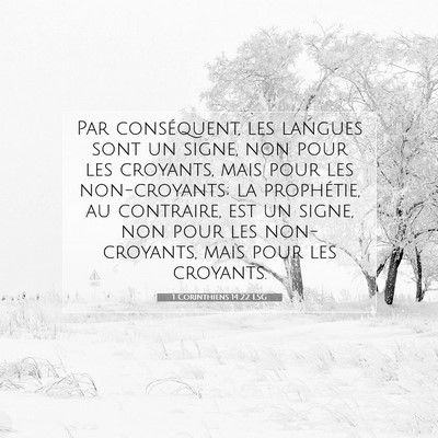 1 Corinthiens 14:22 Verset biblique expliqué