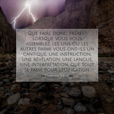 1 Corinthiens 14:26 Verset biblique expliqué