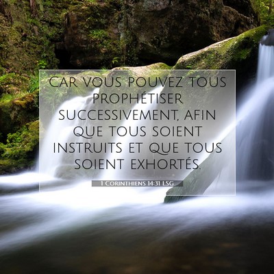 1 Corinthiens 14:31 Verset biblique expliqué