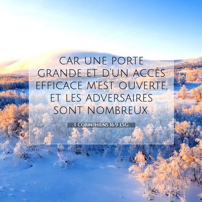 1 Corinthiens 16:9 Verset biblique expliqué