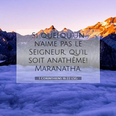 1 Corinthiens 16:22 Verset biblique expliqué