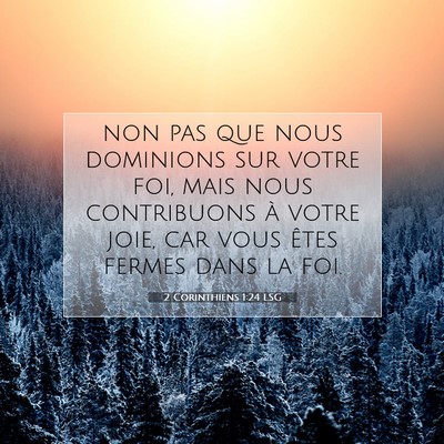 2 Corinthiens 1:24 LSG Image du verset biblique