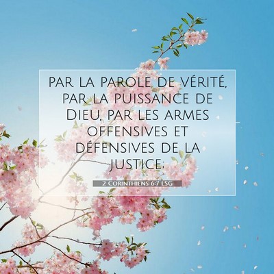 2 Corinthiens 6:7 LSG Image du verset biblique