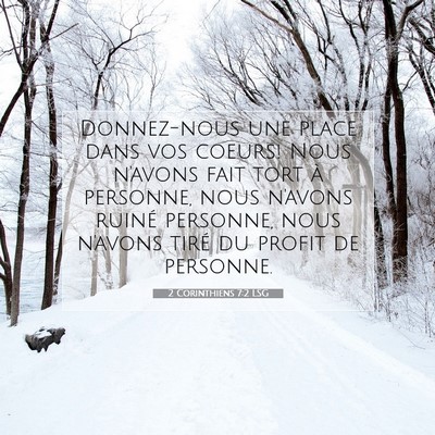 2 Corinthiens 7:2 Verset biblique expliqué