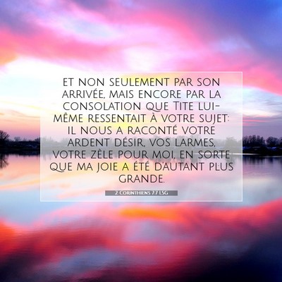 2 Corinthiens 7:7 Verset biblique expliqué