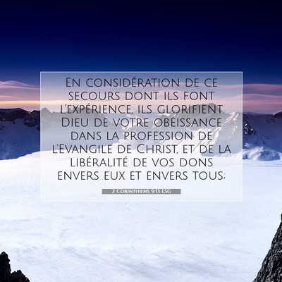 2 Corinthiens 9:13 Verset biblique expliqué