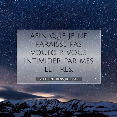 2 Corinthiens 10:9 Verset biblique expliqué