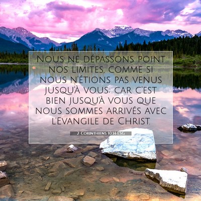 2 Corinthiens 10:14 Verset biblique expliqué