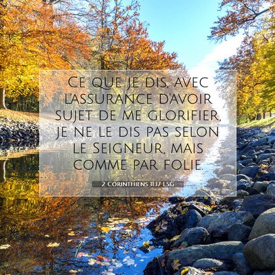 2 Corinthiens 11:17 LSG Image du verset biblique