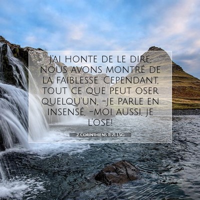 2 Corinthiens 11:21 LSG Image du verset biblique