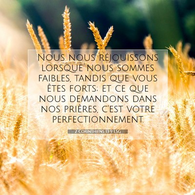 2 Corinthiens 13:9 LSG Image du verset biblique