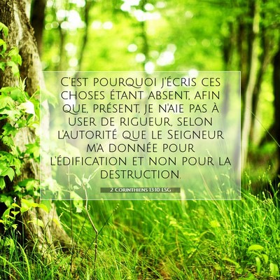 2 Corinthiens 13:10 LSG Image du verset biblique