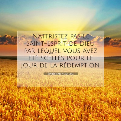 Éphésiens 4:30 LSG Image du verset biblique