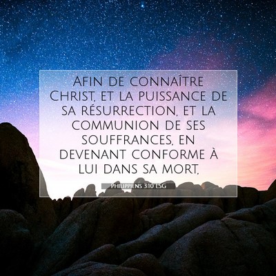 Philippiens 3:10 LSG Image du verset biblique