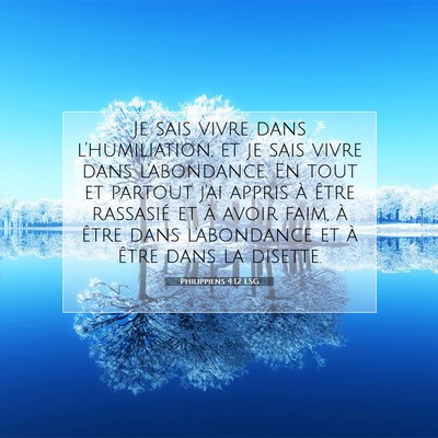 Philippiens 4:12 LSG Image du verset biblique