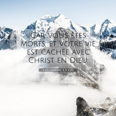 Colossiens 3:3 LSG Image du verset biblique