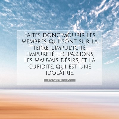 Colossiens 3:5 LSG Image du verset biblique