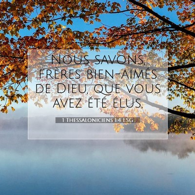 1 Thessaloniciens 1:4 LSG Image du verset biblique