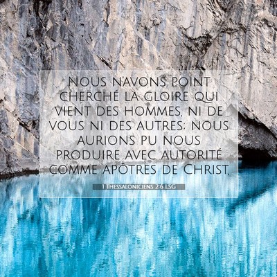 1 Thessaloniciens 2:6 Verset biblique expliqué