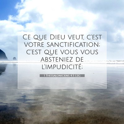 1 Thessaloniciens 4:3 LSG Image du verset biblique