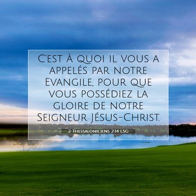 2 Thessaloniciens 2:14 Verset biblique expliqué