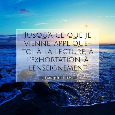 1 Timothée 4:13 Verset biblique expliqué