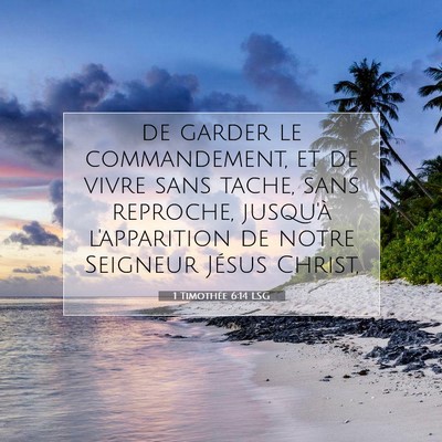 1 Timothée 6:14 Verset biblique expliqué