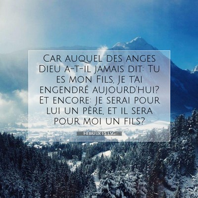 Hébreux 1:5 LSG Image du verset biblique