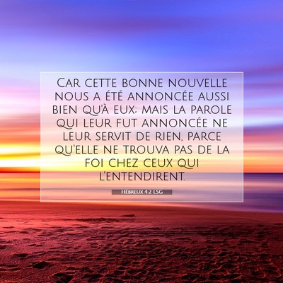 Hébreux 4:2 LSG Image du verset biblique