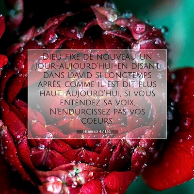 Hébreux 4:7 LSG Image du verset biblique