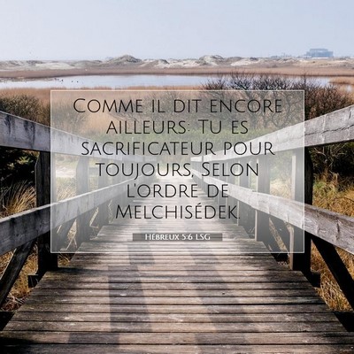 Hébreux 5:6 LSG Image du verset biblique