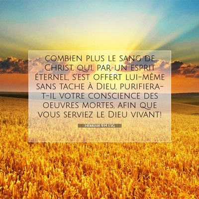 Hébreux 9:14 Verset biblique expliqué