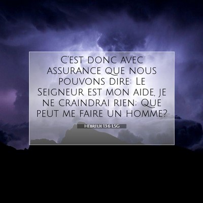 Hébreux 13:6 LSG Image du verset biblique