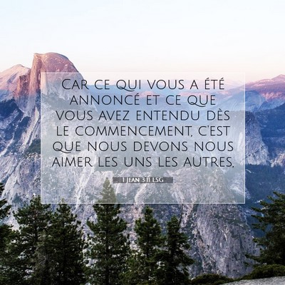 1 Jean 3:11 Verset biblique expliqué