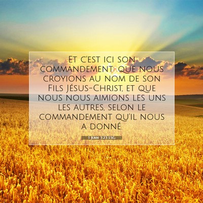 1 Jean 3:23 LSG Image du verset biblique